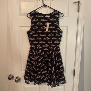 NWT Maison Jules Swan Print Dress Size M